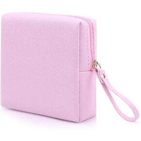 Sanitary Napkin Period bag for Teen Girls, Sanitary Napkin Storage Bag, PU Leather Sanitary Pad Bags Pounch, Portable Tampons Zipper Organizer Bag with Handle for School Girls