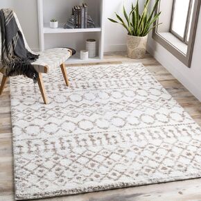 Livabliss Anita Bohemian Shag Area Rug,5'3" x 7'3", Blush
