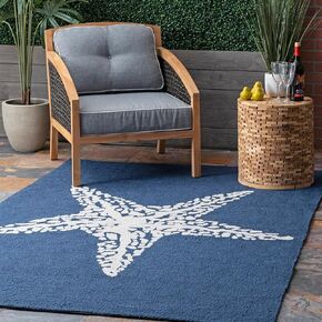 nuLOOM Hand Hooked Marine Indoor/ Outdoor Area Rug, 4x6, Navy
