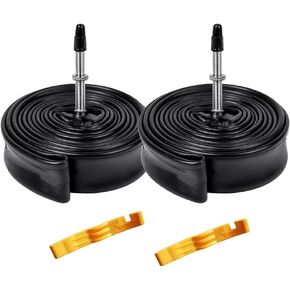 2 Pack 700x35/43c F/V48mm Presta Valve Bicycle Inner Tubes Compatible with 700x35 700x38 700x40 700x43 Road Bike/Mountain Bike Tires with 2 Bike Tire Levers