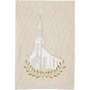 Mud Pie Cross Church Painted Towels, Church; 21" x 14'