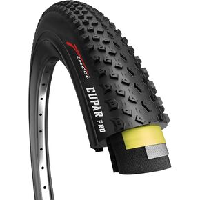 زوج Fincci مقاس 26 × 2.10 إطار 54-559 ETRTO قابل للطي 60 TPI XC إطارات عبر البلاد مع حماية من النايلون للدراجات الجبلية MTB الهجينة - حزمة من إطارين مقاس 26 × 2.10 بوصة