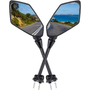 Motorcycle Side Left Right Rearview Rear View Mirrors Fit for KAWASAKI NINJA 650R 2009-2016， 400R 2010-2014，Z1000SX 2011-2014，ER6F 2009-2016