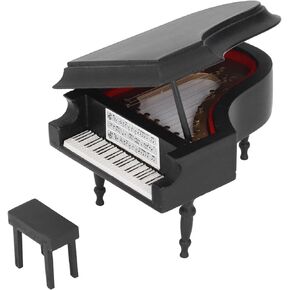 Dollhouse Miniature Piano, 1:12 Miniature Dollhouse Grand Piano with Stool Furniture Crafts Ornaments for Doll House Decoration Accessories