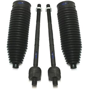 PartsW - 4 Pc Steering Kit Inner Tie Rod Ends With Rack and Pinion Bellows