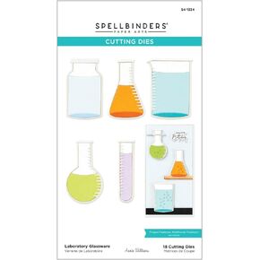 قوالب محفورة للأواني الزجاجية للمختبرات من Spellbinders، معدنية