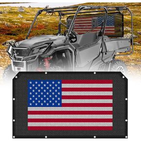 Pioneer Mesh Dust Screen, See-Through Design StarknightMT Rear Window Net Soft Windshield Mesh Compatible with Pioneer 1000 700 500 1000-5 1000-6 1000-4, Pioneer Accessories Old Glory Flag Printing