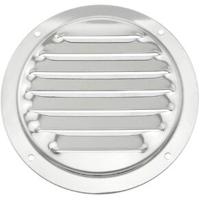 Stainless Steel Round Marine Boat Engine Louvered Style Vent Cover, 5 Inch