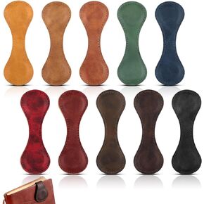 10 Pcs Magnetic Leather Bookmark 4.5" x 1.5" Bulk, Large Double-Sided Magnetic Book Mark Clip Gift for Book Lover Readers Men Women Teachers Students