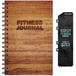 Global Printed Products Workout Fitness Journal Nutrition Planners: Clip-in Bookmark, Sturdy Binding, Thick Pages & Laminated Protective Cover (Blue)