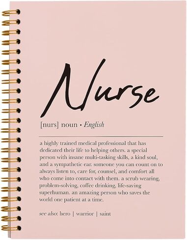Tizzer Nurse Definition Teal Green Lined Hardcover College Ruled Spiral Notebook Journal for Work Notes Journaling 5.5×8.3 Inch,Nurse Appreciation Gifts,Nursing Student Graduation Gifts (Pink) in Saudi Arabia