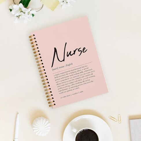Tizzer Nurse Definition Teal Green Lined Hardcover College Ruled Spiral Notebook Journal for Work Notes Journaling 5.5×8.3 Inch,Nurse Appreciation Gifts,Nursing Student Graduation Gifts (Pink) in Saudi Arabia