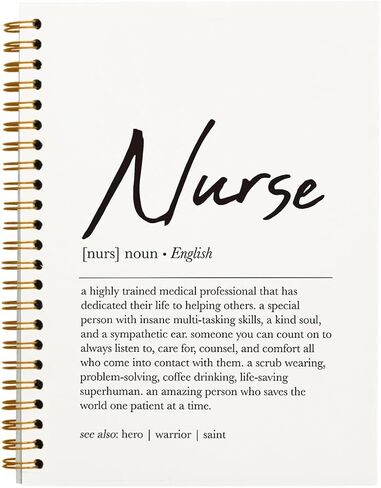 Tizzer Nurse Definition Teal Green Lined Hardcover College Ruled Spiral Notebook Journal for Work Notes Journaling 5.5×8.3 Inch,Nurse Appreciation Gifts,Nursing Student Graduation Gifts (Pink) in Saudi Arabia