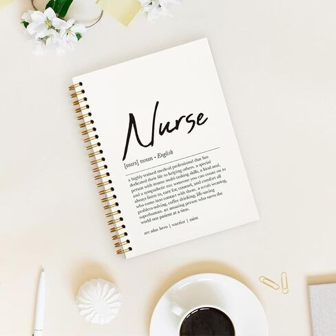 Tizzer Nurse Definition Teal Green Lined Hardcover College Ruled Spiral Notebook Journal for Work Notes Journaling 5.5×8.3 Inch,Nurse Appreciation Gifts,Nursing Student Graduation Gifts (Pink) in Saudi Arabia