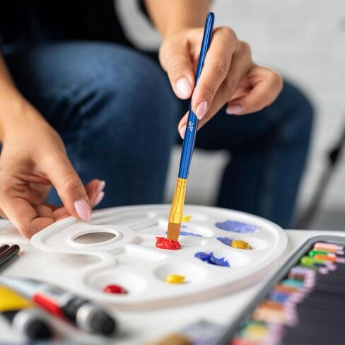 Professional Painting Set with Easels,84 Pcs Acrylic Paint Set Includes Wood Easels, Painting Canvas,Plastic Palettes and Nylon Hair Brushes,Painting Supplies Kit for Kids Adults Students Artists in Kuwait