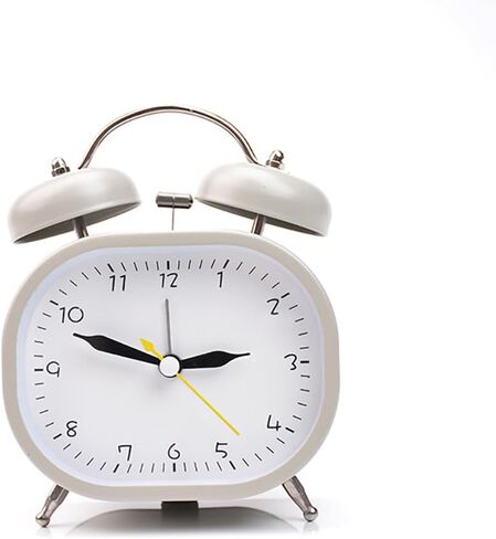 HoooCell Loud Alarm Clock, Silent Non-Ticking Twin Bell Small Alarm Clock Desk Clock Analog Alarm Clock with Backlight for Bedroom Household, Suit for Heavy Sleeper Adults Kids (Beige) in Saudi Arabia