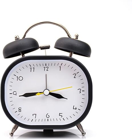 HoooCell Loud Alarm Clock, Silent Non-Ticking Twin Bell Small Alarm Clock Desk Clock Analog Alarm Clock with Backlight for Bedroom Household, Suit for Heavy Sleeper Adults Kids (Beige) in Saudi Arabia