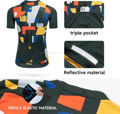 Santic Men's Cycling Jersey Short Sleeve Tops Pro Road Bike Shirt Full Zipper UPF 50+ MTB Jersey with Pockets in Saudi Arabia