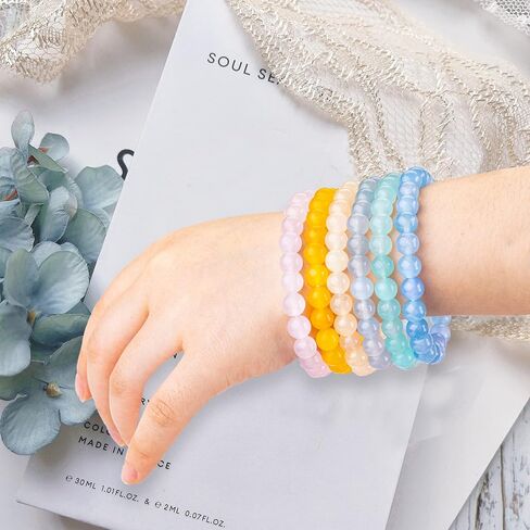 FORBY 12PCS 8mm Crystal Bracelet Bulk & Healing Crystal Bracelets Set Semi Precious Gemstones Round Beads Reiki Chakra Energy Elastic Stretch for Women Men Gifts Meditation in Saudi Arabia