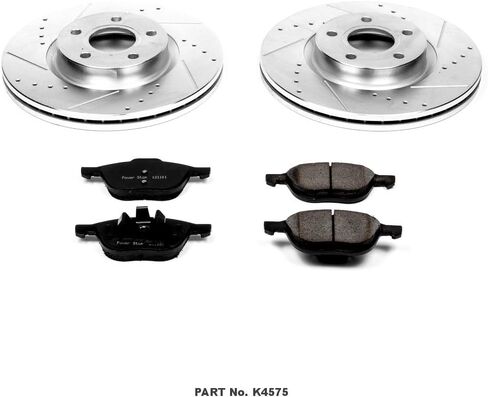 Power Stop K4575 Front Z23 Carbon Fiber Brake Pads with Drilled & Slotted Brake Rotors Kit in Saudi Arabia