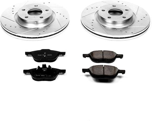 Power Stop K4575 Front Z23 Carbon Fiber Brake Pads with Drilled & Slotted Brake Rotors Kit in Saudi Arabia