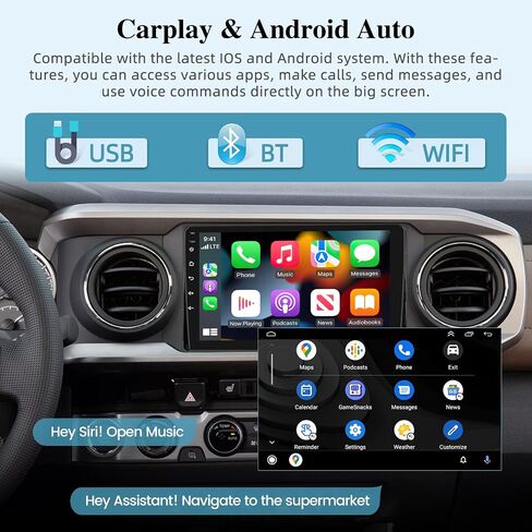 [2+64G] Android 13 Car Radio for Toyota Tacoma 2016-2022 - Wireless Carplay and Android Auto - 9 Inch Touch Screen Car Stereo with Hi-Fi/WiFi/GPS Navigation/SWC + AHD Backup Camera in Saudi Arabia