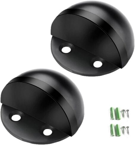 Door Stopper, Floor Door Stop for Bottom of Door Black Rubber Bumper Doorstop Wall Protector, 2 Pack in Saudi Arabia