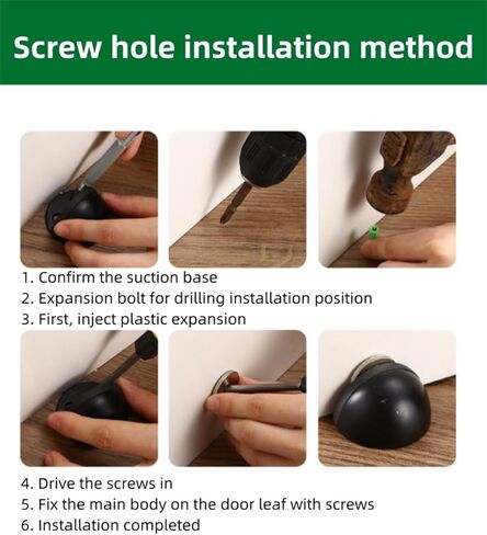 Door Stopper, Floor Door Stop for Bottom of Door Black Rubber Bumper Doorstop Wall Protector, 2 Pack in Saudi Arabia