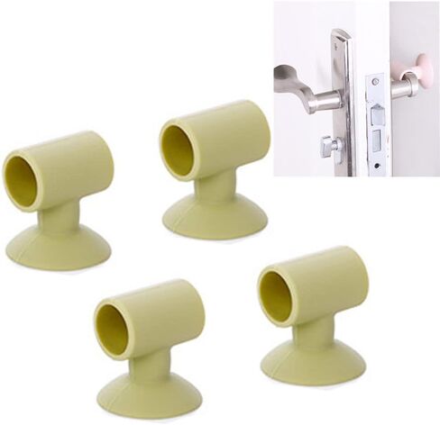 Door Stop Bumper Wall Protector-Silicone Anti-Collision Door Knob Shield,4 Pcs Multicolor Suction Door Knob for Lever Handle Protect Glass from Damage (Blue) in Saudi Arabia