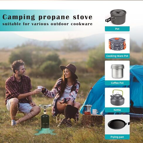 DOMINOX 10,000 BTU Propane Camping Stove, Portable Adjustable Flame Camping Stove with Gas Cylinder Base, Portable Backpacking Stove for Camping, Outdoor, Travel, Hiking (Propane Tank Not Included) in Saudi Arabia