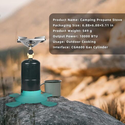 DOMINOX 10,000 BTU Propane Camping Stove, Portable Adjustable Flame Camping Stove with Gas Cylinder Base, Portable Backpacking Stove for Camping, Outdoor, Travel, Hiking (Propane Tank Not Included) in Saudi Arabia