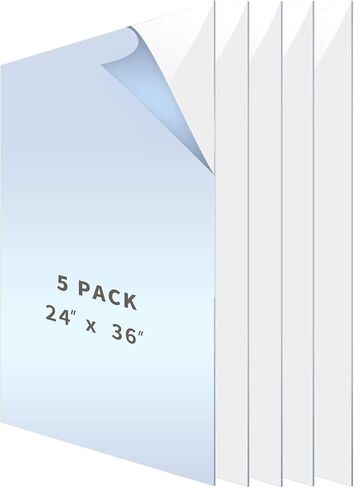 18x24" PET Sheet/Plexiglass Panels 0.03" Thick (5 Pack); No More Shattered Glass, Perfect for DIY Sneeze Guards, Face Shields and Pet Barriers in Saudi Arabia