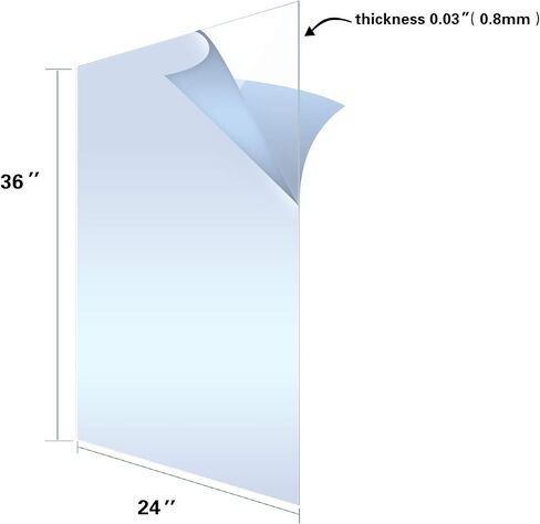 18x24" PET Sheet/Plexiglass Panels 0.03" Thick (5 Pack); No More Shattered Glass, Perfect for DIY Sneeze Guards, Face Shields and Pet Barriers in Saudi Arabia