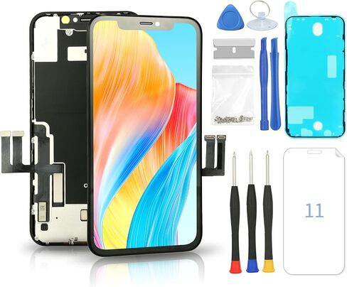 for iPhone 11 Screen Replacement Kit Full Assembly, iPhone 11 Replacement LCD Display Digitizer Screen with 3D Touch Digitizer and Repair Tools Kit for 6.1 inch iphone11 digitizer in Saudi Arabia