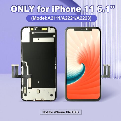 for iPhone 11 Screen Replacement Kit Full Assembly, iPhone 11 Replacement LCD Display Digitizer Screen with 3D Touch Digitizer and Repair Tools Kit for 6.1 inch iphone11 digitizer in Saudi Arabia