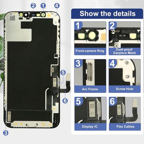 مجموعة استبدال شاشة iPhone 12/12PRO مجموعة كاملة، شاشة LCD بديلة لهاتف iPhone 12/12PRO مع محول رقمي يعمل باللمس ثلاثي الأبعاد ومجموعة أدوات إصلاح لـ 6.1 بوصة in Saudi Arabia