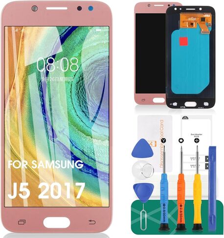 بديل شاشة Samsung J5 2017 لشاشة Samsung J530 LCD ومحول رقمي بديل لهاتف Samsung Galaxy J5 Pro J530G طقم إصلاح شاشة اللمس OLED وردي (بدون إطار) in Saudi Arabia