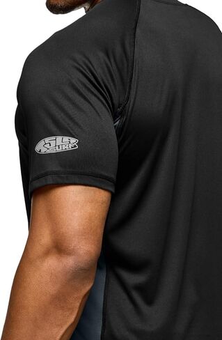 قمصان سباحة Rashguard للرجال من TSLA، حماية من الأشعة فوق البنفسجية 50+ سريعة الجفاف، ملاءمة مريحة قابلة للتمدد، درزات مسطحة، الرياضات الخارجية والمائية، تدفق أسود وفحمي، مقاس XX-Large in Kuwait