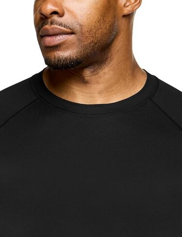 قمصان سباحة Rashguard للرجال من TSLA، حماية من الأشعة فوق البنفسجية 50+ سريعة الجفاف، ملاءمة مريحة قابلة للتمدد، درزات مسطحة، الرياضات الخارجية والمائية، تدفق أسود وفحمي، مقاس XX-Large in Kuwait