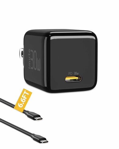 شاحن سفر USB C، شحن سريع للغاية imuto PPS Mini 30W، كتلة شاحن PD مضغوط من GaN Type C لهاتف Galaxy S22/Ultra/S21، Note 20/10، iPhone 13/12/Pro/Pro Max، Google، Pixel، iPad، MacBook هواء… in Kuwait