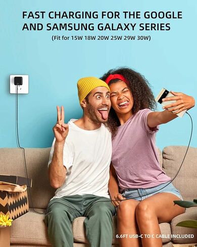 شاحن سفر USB C، شحن سريع للغاية imuto PPS Mini 30W، كتلة شاحن PD مضغوط من GaN Type C لهاتف Galaxy S22/Ultra/S21، Note 20/10، iPhone 13/12/Pro/Pro Max، Google، Pixel، iPad، MacBook هواء… in Kuwait