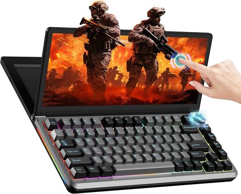 لوحة مفاتيح ميكانيكية للألعاب تعمل باللمس - K3 شاشة محمولة متعددة الوظائف مقاس 13 بوصة مع لوحة مفاتيح تعمل باللمس USB/SSD توسيع مدمج 82 مفتاحًا RGB LED بإضاءة خلفية FN-Key لنظام التشغيل Windows Mac Android in Kuwait