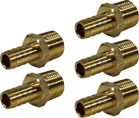 1/8" HOSE ID TO 1/4" MALE NPT MNPT STRAIGHT BRASS FITTING FUEL/AIR/WATER/OIL/GAS/WOG (QTY 1) in Saudi Arabia