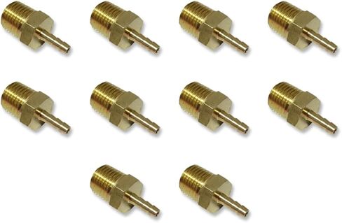 1/8" HOSE ID TO 1/4" MALE NPT MNPT STRAIGHT BRASS FITTING FUEL/AIR/WATER/OIL/GAS/WOG (QTY 1) in Saudi Arabia