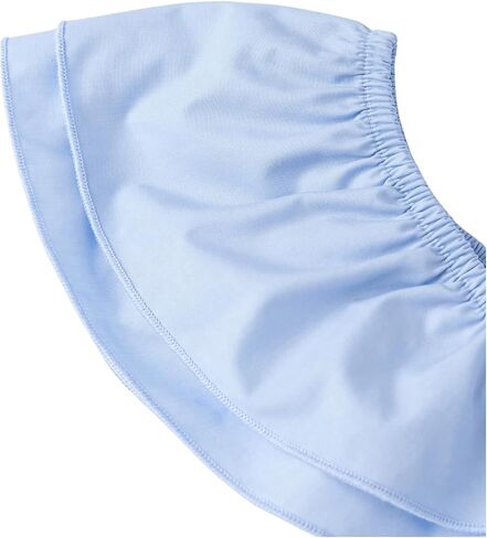 OYOANGLE Girl's Square Neck Ruffle Sleeve Crop Blouse Smocked Solid Slim Fit Tee Top in Saudi Arabia