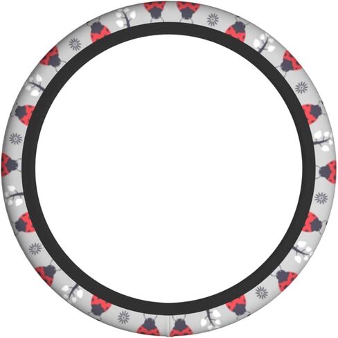 Black Brown Checkered Steering Wheel Cover Universal 15 Inch, Non Slip Durable Auto Car Accessories in Saudi Arabia