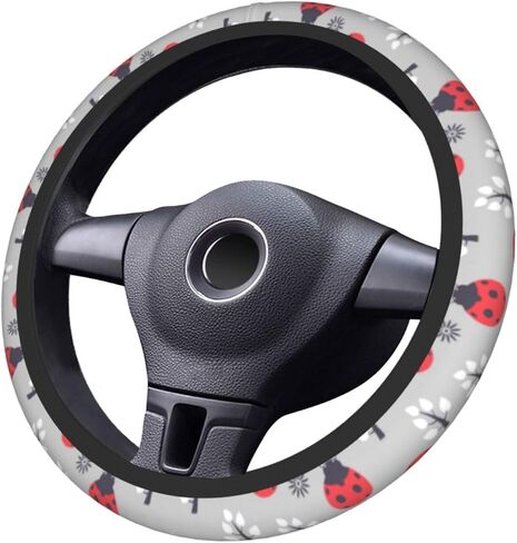 Black Brown Checkered Steering Wheel Cover Universal 15 Inch, Non Slip Durable Auto Car Accessories in Saudi Arabia