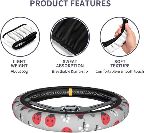 Black Brown Checkered Steering Wheel Cover Universal 15 Inch, Non Slip Durable Auto Car Accessories in Saudi Arabia