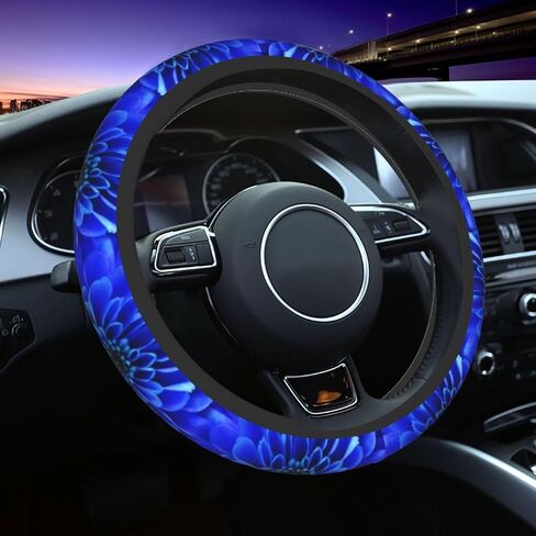 Black Brown Checkered Steering Wheel Cover Universal 15 Inch, Non Slip Durable Auto Car Accessories in Saudi Arabia