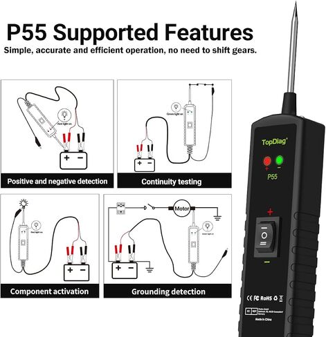 P55 Power Circuit Probe Kit, Automotive Circuit Tester with Component Activation/Short Circuit Finder/Continuity Test/Positive&Negative Detection/Ground Detection in Saudi Arabia